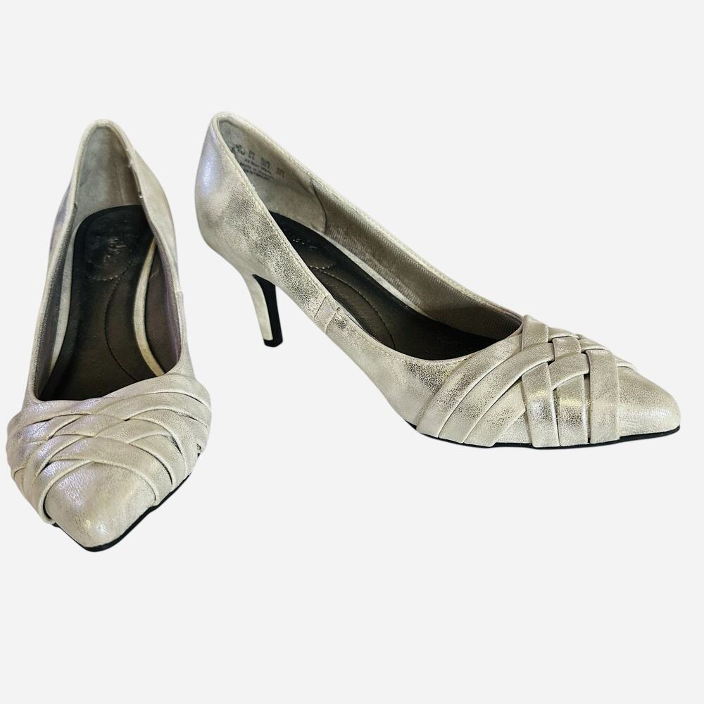 Life‎ Stride Silver Metallic Sentiment Pump Heels. Size 6.5 - Picture 5 of 13